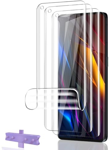 Phlleyaa Protector de Pantalla para OPPO Find X3 Pro TPU Película Protectora 3 Pack, HD Clear, Película Flexible, Sin Burbujas, Anti-Arañazos, Fácil de Instalar Vidrio Templado para OPPO Find X3 Pro