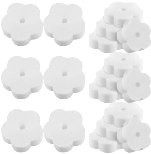 Veemoon Lot de 18 éponges pour : éponges absorbantes d'huile et d'écume en Forme de Fleur pour piscines et spas