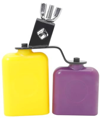 Cowbell Rock Bicolor für Schlagzeug, doppelt montierte Glocken, Geräuschmacher, Handschlagzeug, Fußball, langlebige Metallhalterung