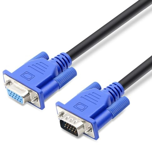 Pidwaok VGA(3+9) Cable, 15-Pin VGA Video Cable 0.3 Meters for Compact PC to Monitor Connections (Male to Female)