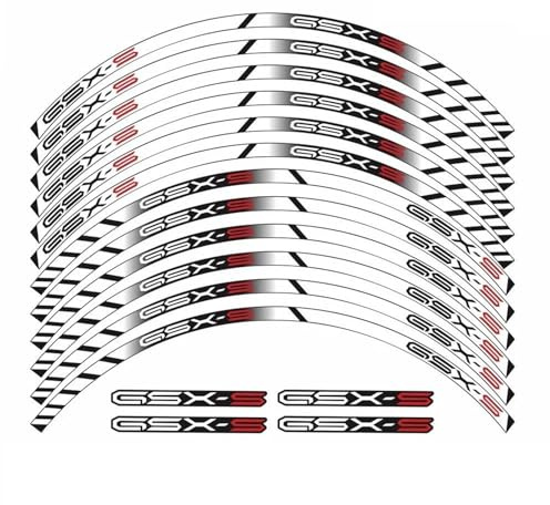 Sticker Set Felgenaufkleber Für Suzuki GSXS GSX-S 125 750 950 1000 1000F 1000GT 8S – Reflektierende Aufkleberstreifen Motorrad Felgenaufkleber Komplett(Farbe 4)