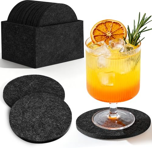 Elalove 16er Set Filz Untersetzer, Filzuntersetzer für Getränke, Glasuntersetzer und Tassenuntersetzer aus strapazierfähigem Filz in modernem Design für Getränke, Kerzen, Tassen, Bar, Glas Tisch Deko