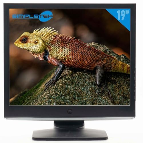 SIMPLETEK - Monitor LCD 19 HD 4:3 5:4 - VGA DVI | Altoparlanti Integrati | Ideale per ufficio e casa | Base inclusa (Ricondizionato)