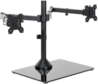 Dual computer stand for 2 extra-wide 38-inch