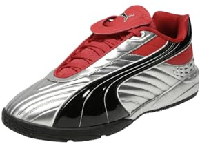 PUMA Goalgetter Herren-Sneaker, Schwarz/Rot/Silber, silber, 42.5 EU