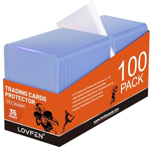 3x4 100 Hard Plastic Top Loaders 100 Soft Sleeves for Trading Cards | Dual-layer, crystal clear, scratch & wear resistant, anti-yellow, standard size, corner protection, for TCG, sports