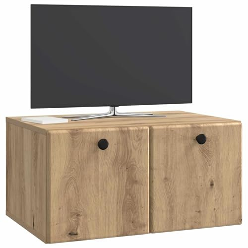 vidaXL Wandmontierter TV-Schrank 59,5 x 41 x 30 cm Artisan-Eiche, Wohnzimmeraufbewahrung, moderner Schrank, Wand-TV-Ständer, rechteckiges Design, viel Platz, praktische Möbel
