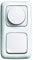 Busch-Jaeger (Original) LED Dimmer Komplett-Set, LED-Drehdimmer -alpinweiß- Reflex SI- 6523-U 102 (6523 U-102) in 2 fach Rahmen integriert inkl. Wippschalter inkl. Wippe