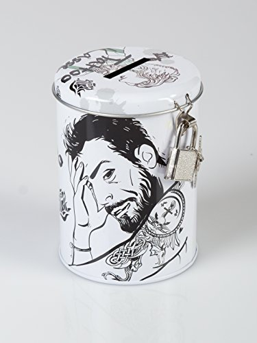 Udo Schmidt Spardose, Sparbüchse Tattoo, Tattookasse für Männer in Schwarz