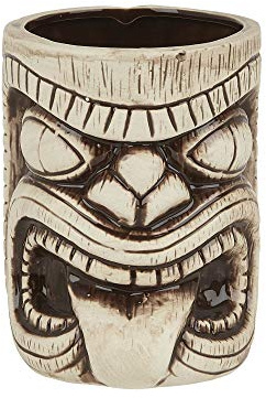 Beaumont Ceramic Toscano Lono Tiki Mug, Brown, 450ml/16oz - Handcrafted Polynesian Design for Cocktails and Themed Parties, 123mm Height CZ418