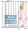ib style Türschutzgitter Berrin 75-175 cm, Treppenschutzgitter für Babys, Ohne Bohren, Kindertreppenschutzgitter, Grau, 85-95 cm