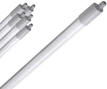 LED Feuchtraumleuchte 50 Watt 4000K reinweiß 6000lm IP65 wasserfest schlagfest 150cm Feuchtraumwannenleuchte durchgangsverdrahtet Leuchte Keller Werkstatt Halle Garage Lager (50W / 6 Stück)