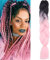 24 Extensions Pour Tresse Jumbo Braid Extension Cheveux au Crochet Tressage synthétique Africaine Lot de 1 (Noir&Rose)