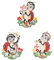 Plauener Spitze Fensterbild Käfer-Band 3er-Set, farbig, je 11 x 15 cm, Plauener Spitze Fensterdeko Fensterschmuck Bilder Handarbeit Deko Fenster