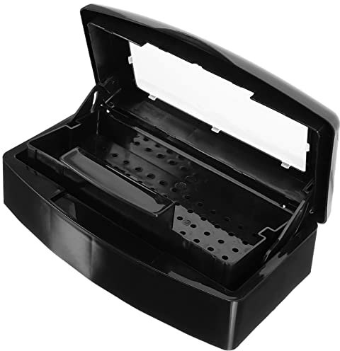 minkissy Nail Tool Sterilizer Box Manicure Tray Nail Clipper Storage Case for Black