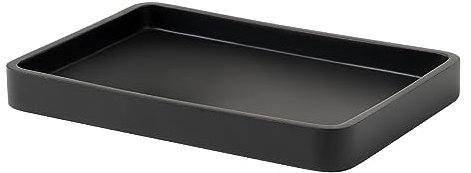 GEDY | Vassoio Brenda, Porta Oggetti Rettangolare in Resina, Colore Nero Matt, 2,5x21,5x15,2cm