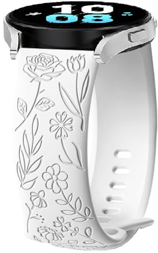 Silicona Correa para Garmin Venu 4 45mm/3/2,Vivoactive 4, 22mm Flower Deporte Brazalete Pulsera de Repuesto para Garmin Forerunner 570 47mm/970/255/265 Music