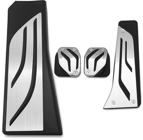 MZEER Auto Pedale Abdeckung Für B&MW 5 6 7 Serie E65 E67 E68 F01 F02 F10 F11 F07 F12 F13 LHD Auto Pedale Gas Bremse Kupplung Rest Pedal Abdeckung Bremse Pedalkappen(MT with Rest)