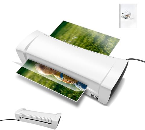 Laminiergerät A4, A4 A5 A6 Laminiermaschinen, 340MM/Min Laminator Heiß Laminieren Kurze Aufwärmzeit, ABS Funktion Geräuscharm, 2-3 Minuten Aufwärmzeit, für Büro Hause und Schule