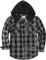 SwissWell Chemise Homme à Carreaux Flanelle Chemise Bûcheron Homme Surchemise Manches Longues Capuche Bouton Chemise Décontractée Gris Foncé 2XL