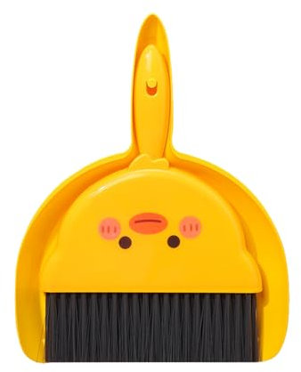 Bekecidi Mini Dustpan and Brush Set, Portable Dust Pan and Brush, Small Broom and Dustpan Set Cleaning Brush and Dustpan for Table Desktop Home Car Office Supplies (Yellow)