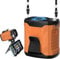 Portable Waist Fan Clip on,7000RPM USB Rechargeable Wearable Shirt Belt Fan 4 Speeds Personal Cooling with Flashlight & Phone Stand for Summer Travel Camping Hiking-Orange
