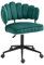 AUKWIK Bürostuhl, Homeoffice Stuhl aus Samt, moderner Schreibtischstuhl, Schminkstuhl höhenverstellbar, Drehstuhl mit Rollen geeignet für Wohnzimmer, Schlafzimmer, Grün