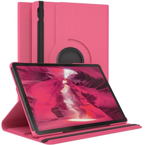 EAZY CASE - Tablet Hülle für iPad Galaxy S10 FE Schutzhülle 10,9 Zoll Smart Cover Tablet Case Rotationcase zum Aufstellen Klapphülle 360° drehbar mit Standfunktion Tasche Kunstleder Pink