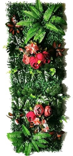 Panel de Rosas Artificiales for césped, 40 x 120 cm, for decoración de Pared, for Colgar en la Pared(2)