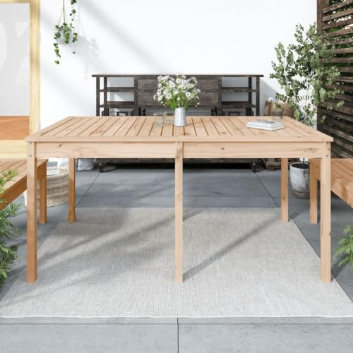 Mandloder Gartentisch 159,5x82,5x76 cm Massivholz Kiefer, Robuster Esstisch für Garten, Terrasse, Balkon, Unbehandeltes Holz, Langlebige Outdoor-Möbel
