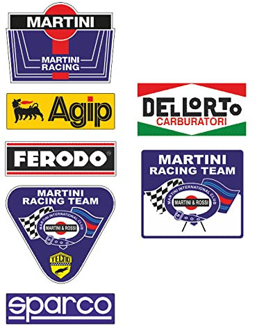 cut-it folientechnik & design MG622 / Aufkleber Set Breite je ca. 6cm USA 76 Motor Vergaser Vintage Retro Sticker Old School Oldtimer Racing Tuning Kult Sticker Set Youngtimer