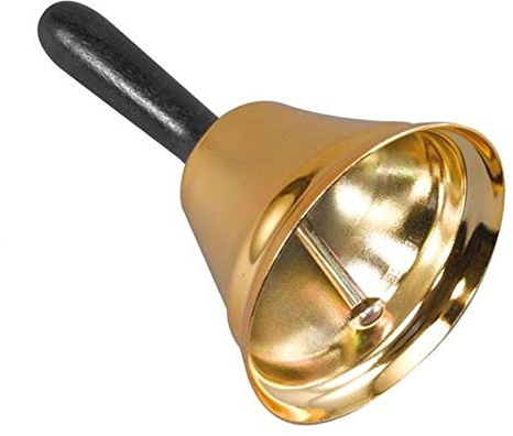 SHATCHI Bell Weihnachtsmann Gold Glocke Kostüm Zubehör Party Spaß, goldfarben/schwarz