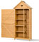 GOPLUS Abri de Jardin 5 Étagère avec Porte Verrouillable, Cabane de Jardin Extérieur en Bois de Sapin pour Outils, Toit Galvanisée Imperméable, 70 x 35 x 176 CM, Pieds Surélevé pour Terrasse, Naturel