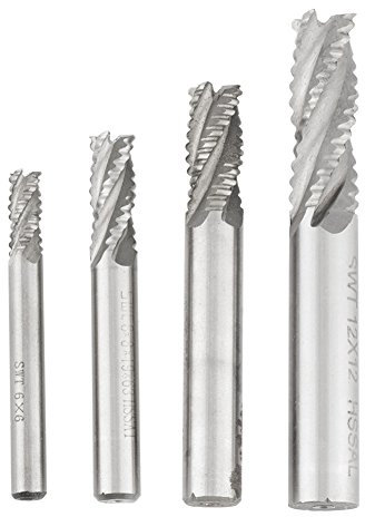Wandisy Fresa 4 Pezzi - Fresa a 4 Taglienti HSS Fresa a sgrossatura CNC Router Fresa M6/M8/M10/M12