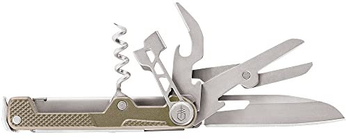 Gerber Taschenmesser mit 8 Funktionen, Multitool mit glatter Klinge, ArmBar Cork, Gold, Edelstahl/Aluminium, 30-001584