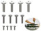M8 x 45 mm Soporte de pared para TV Phillips tornillos para Samsung Philips, Sony, Toshiba, LG, TV, JVC + arandelas