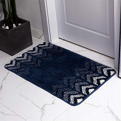 Treer Verdicken Badteppiche rutschfeste Absorbent Badezimmerteppich, Weicher Mikrofaser Beflockung Farbverlauf Badematten Waschbar Duschvorleger Küchenbodenmatten (40x60cm,Blau)