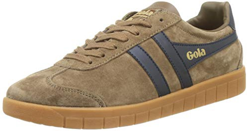 Gola Men's Hurricane Suede Sneaker, Tobacco/Navy/Gum, 10 UK