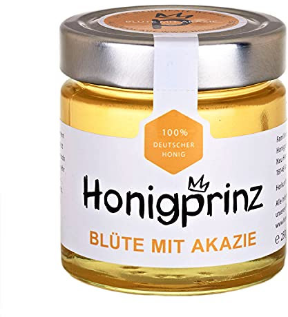Honig 100% Deutscher Akazienhonig flüssig (Akazienhonig 1 x 250g) Honigprinz Deine Familien – Imkerei