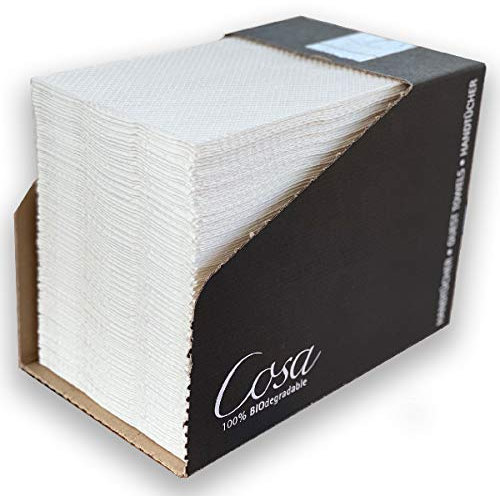 Mank Einweghandtücher COSA, Papier Tissue 4-lagig, weiß 49 x 30 cm, in Folie oder im praktischem Dispenser, Einmalhandtücher, passende Handtuchspender auch erhältlich (100)