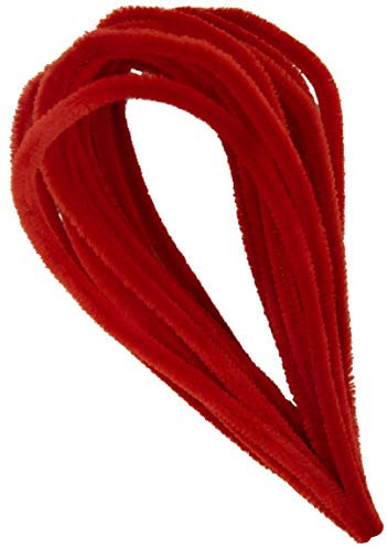 i-mondi® 15 pfeifenreiniger pfeifenputzer bunt zum basteln in rot 50cm lang Ø 8mm Chenilledraht Biegeplüsch pipe cleaner