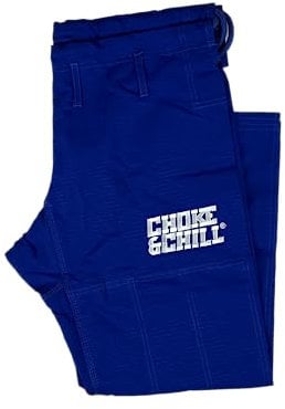 Choke&Chill Herren BJJ Gi Hose Brazilian Jiu-Jitsu Kimono Luta Livre Grappling Shorts (Blau, A4)