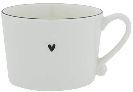 BC Becher mit Henkel little Heart Keramik weiss schwarz Keramikgeschirr Kaffeebecher BC Cup Küche Gedeckter Tisch