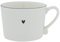 BC Becher mit Henkel little Heart Keramik weiss schwarz Keramikgeschirr Kaffeebecher BC Cup Küche Gedeckter Tisch