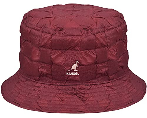 Kangol Pucker Check Bucket Wendehut Fischerhut Stoffhut Anglerhut Damen/Herren - mit Futter Winter Herbst-Winter - M (56-57 cm) rot