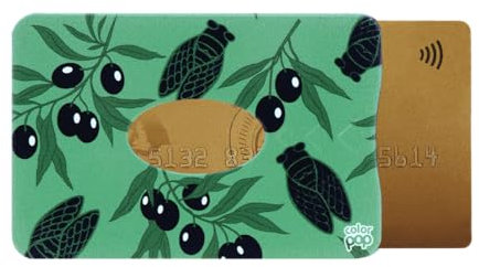 Color Pop Porte-Carte Rigide (1) Collection Provence Anti-RFID – Fabrication Française – Collection Provence – PVC – Protection Carte crédit - 6 x 9,1 cm (Imprimé Olives Vertes)
