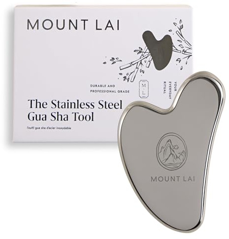 Mount Lai - The Stainless Steel Gua Sha Facial Lifting Tool | Face Sculpting Tool for Skin Care | Guasha Tool for Face and Body | Facial Massage Tools to Relieve Muscle Tension and Reduce Puffiness