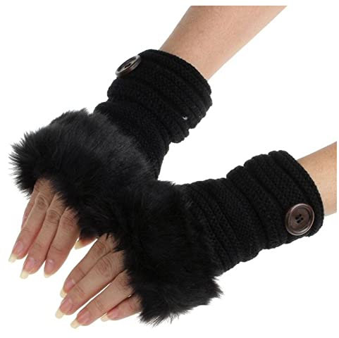 Mädchen Fäustlinge Warme Kaninchen Winter Frauen Handgelenk Fingerlose Faux Handschuhe Handschuhe Arbeitshandschuhe Mit Heizung