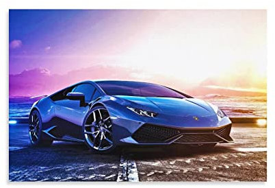 ZONDER Supercar Poster für Lamborghini Huracan Sportauto-Poster, dekoratives Gemälde, Leinwand, Wandposter und Kunstbild, modernes Familien-Schlafzimmer, Dekor-Poster, 50 x 75 cm
