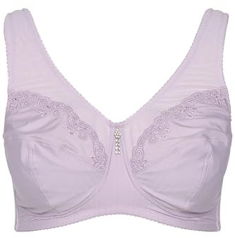Ulla Popken Womenswear 658495 Curvy Kelly Stütz-BH mit Nadelstreifen, Übergröße, Mauve Pink, 44D